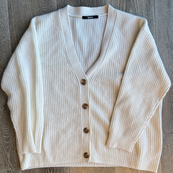 Quince Sweaters - Quince Cream Cardigan Cashmere Sweater 0205